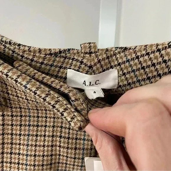 NWT A.L.C. Edwin Split Hem Check Plaid Pants size 4 - Picture 7 of 10